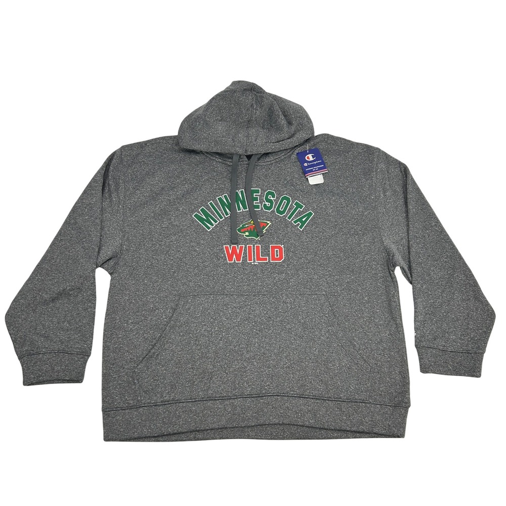 Minnesota Wild NHL Champion Hoodie Men's 2XL Gray Hockey Pullover Sweatshirt NEW